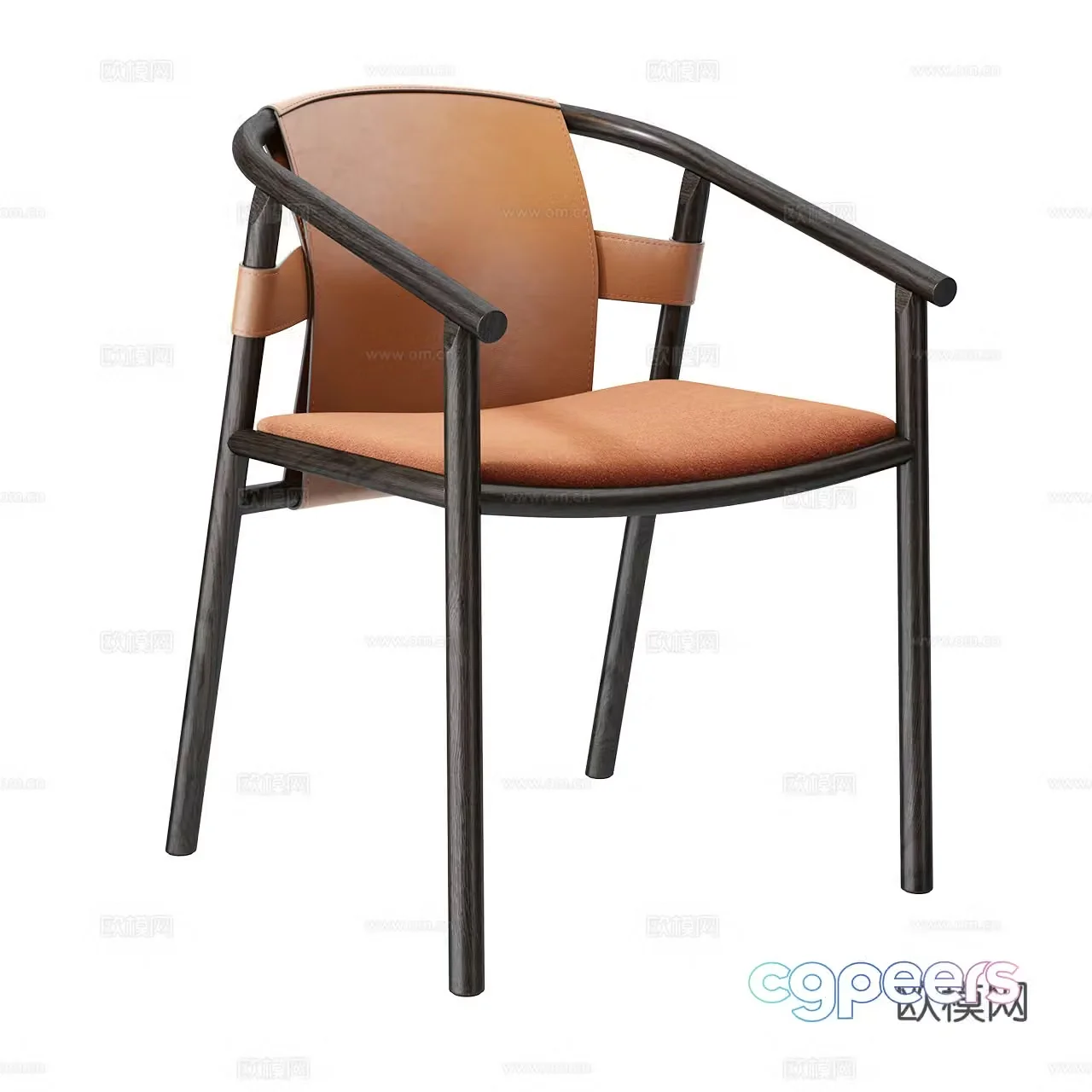 Ditre Italia Italian super simple chair leather single chair solid wood single chair 3d model