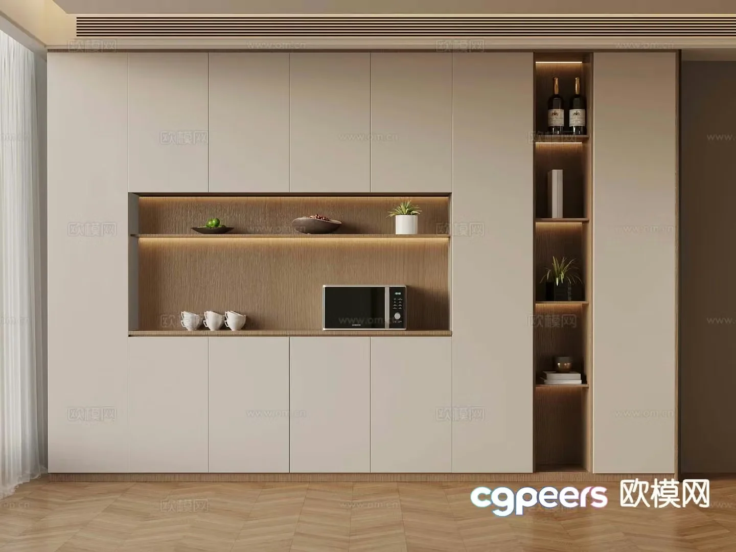 Modern wine cabinet sideboard 3d model