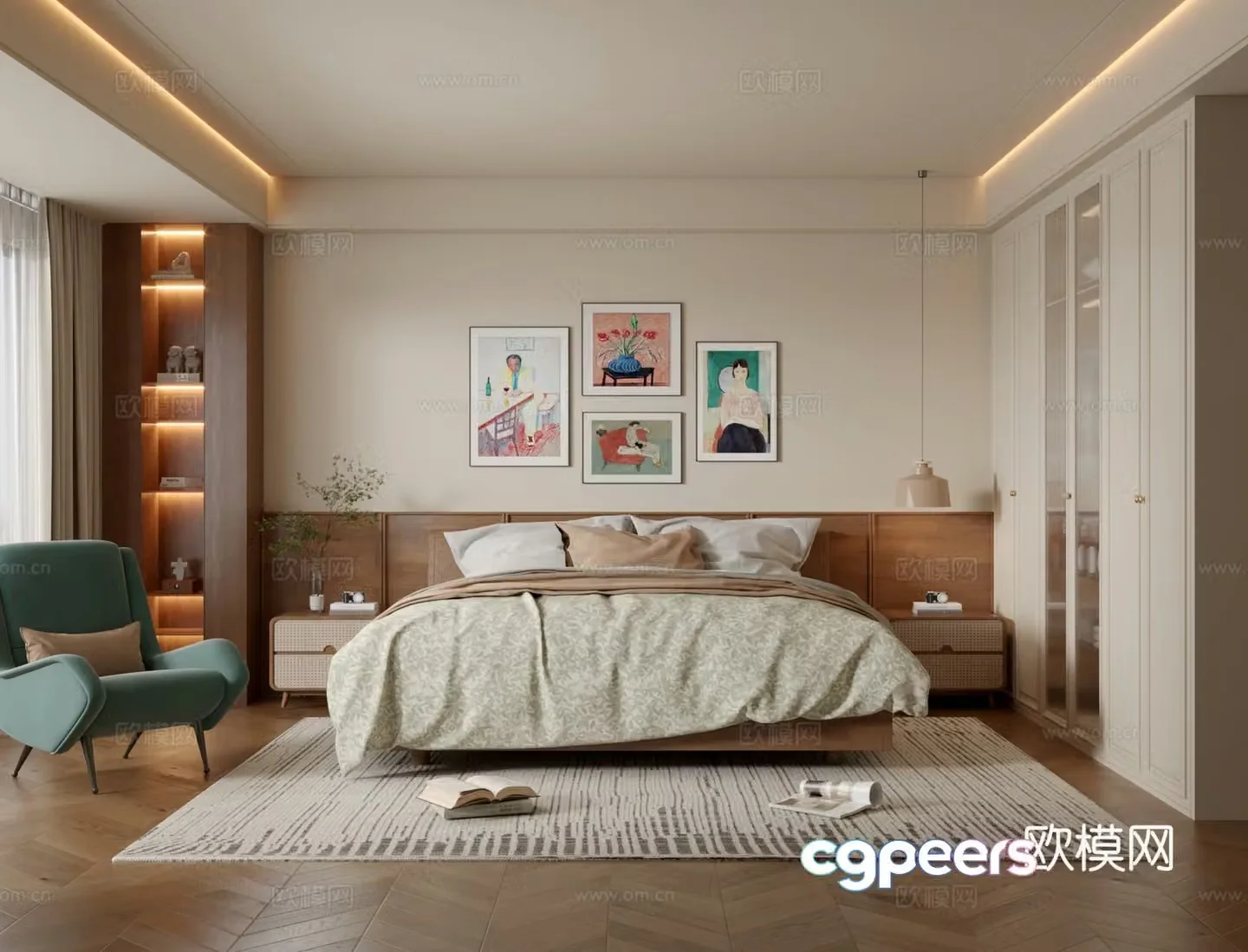 Wabi Sabi bedroom master bedroom 3d model