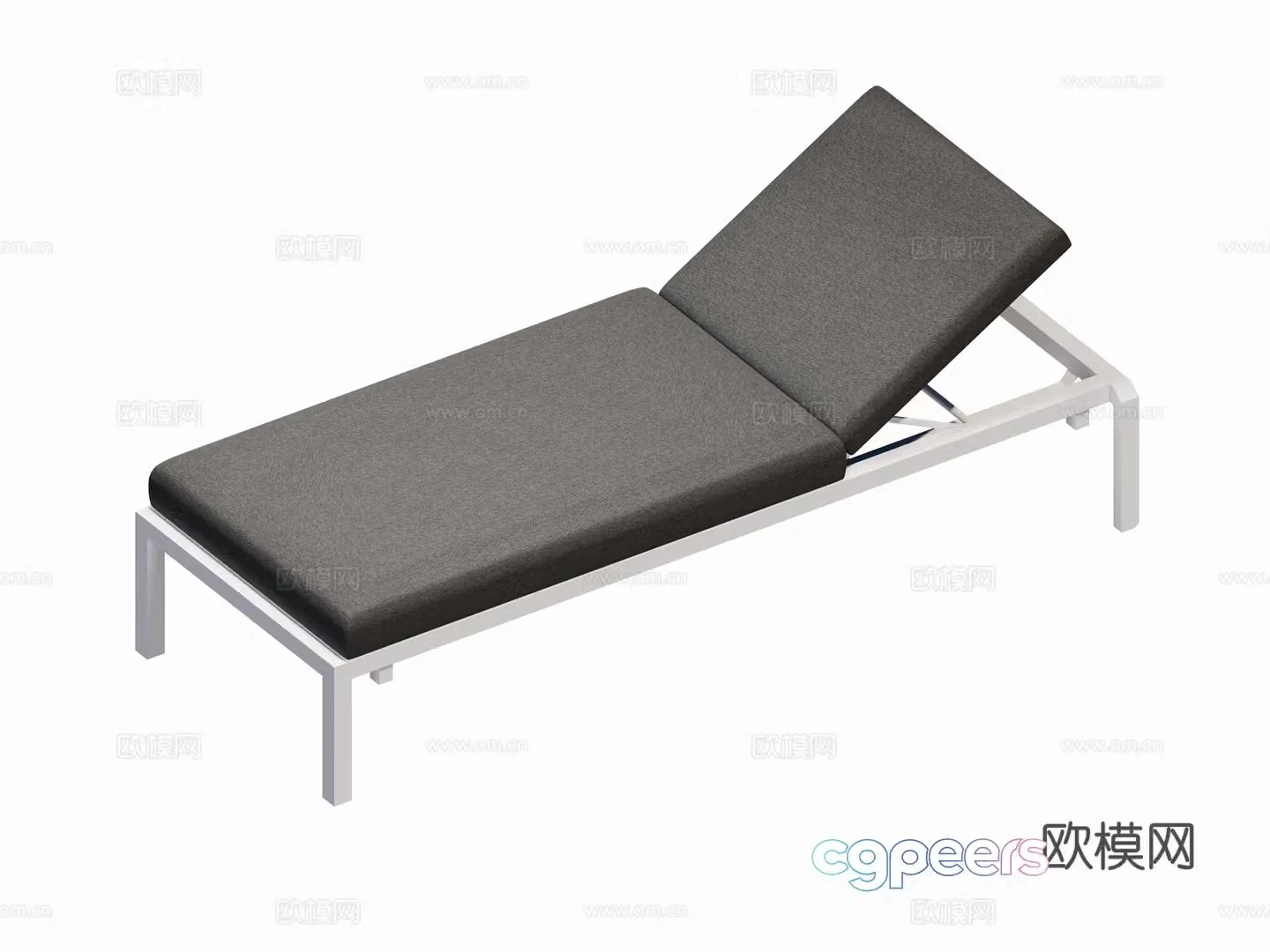 Modern French lounge chair beach chair pool chair single chair combination 3D model