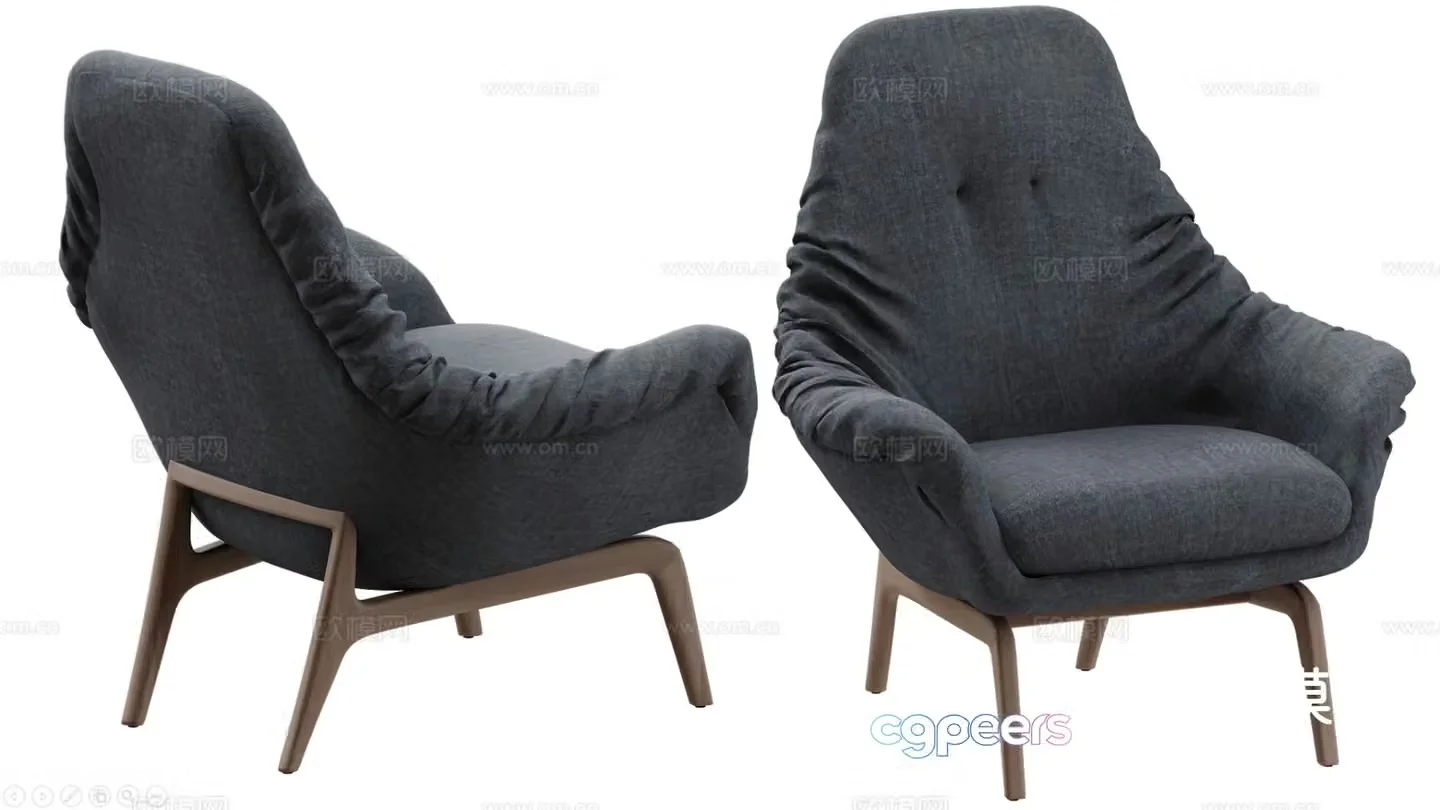 Italian leisure chair negotiation chair coffee chair 3d model