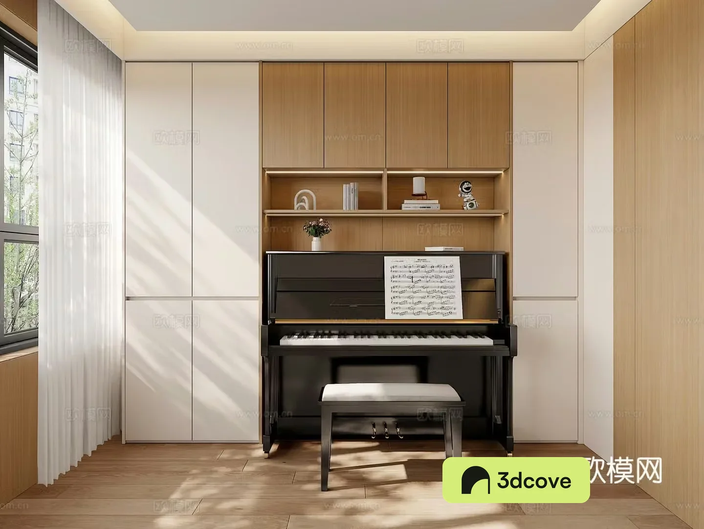 Modern piano cabinet piano combination