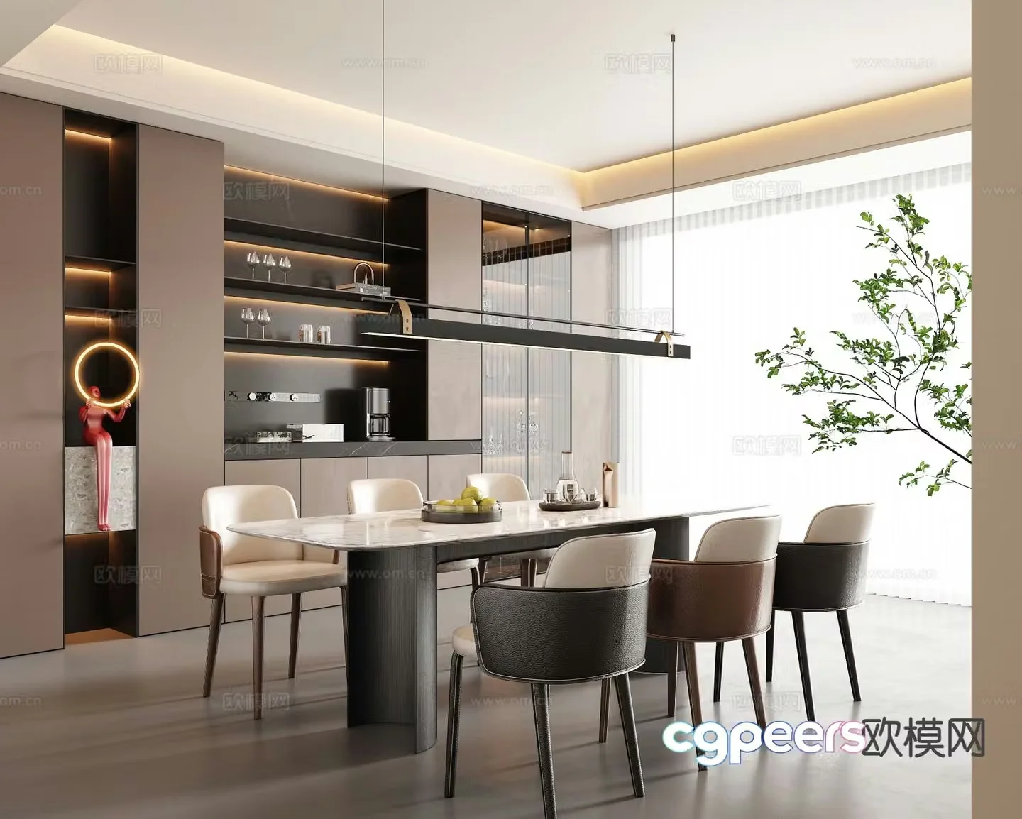 Modern restaurant 3d model
