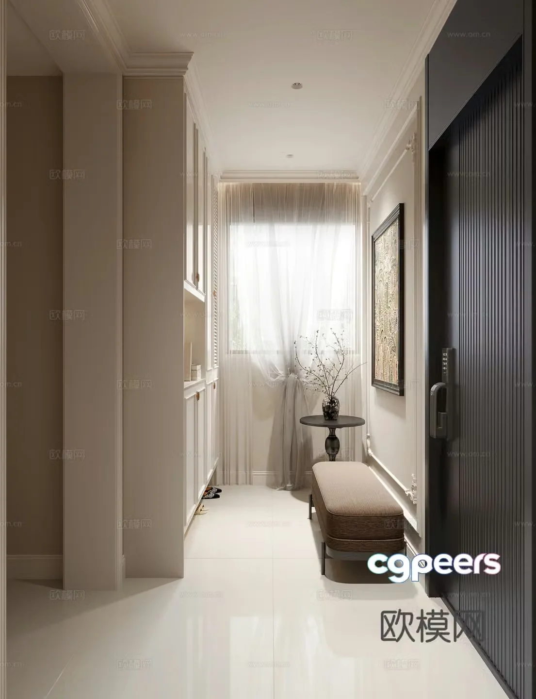 French door entrance 3D model
