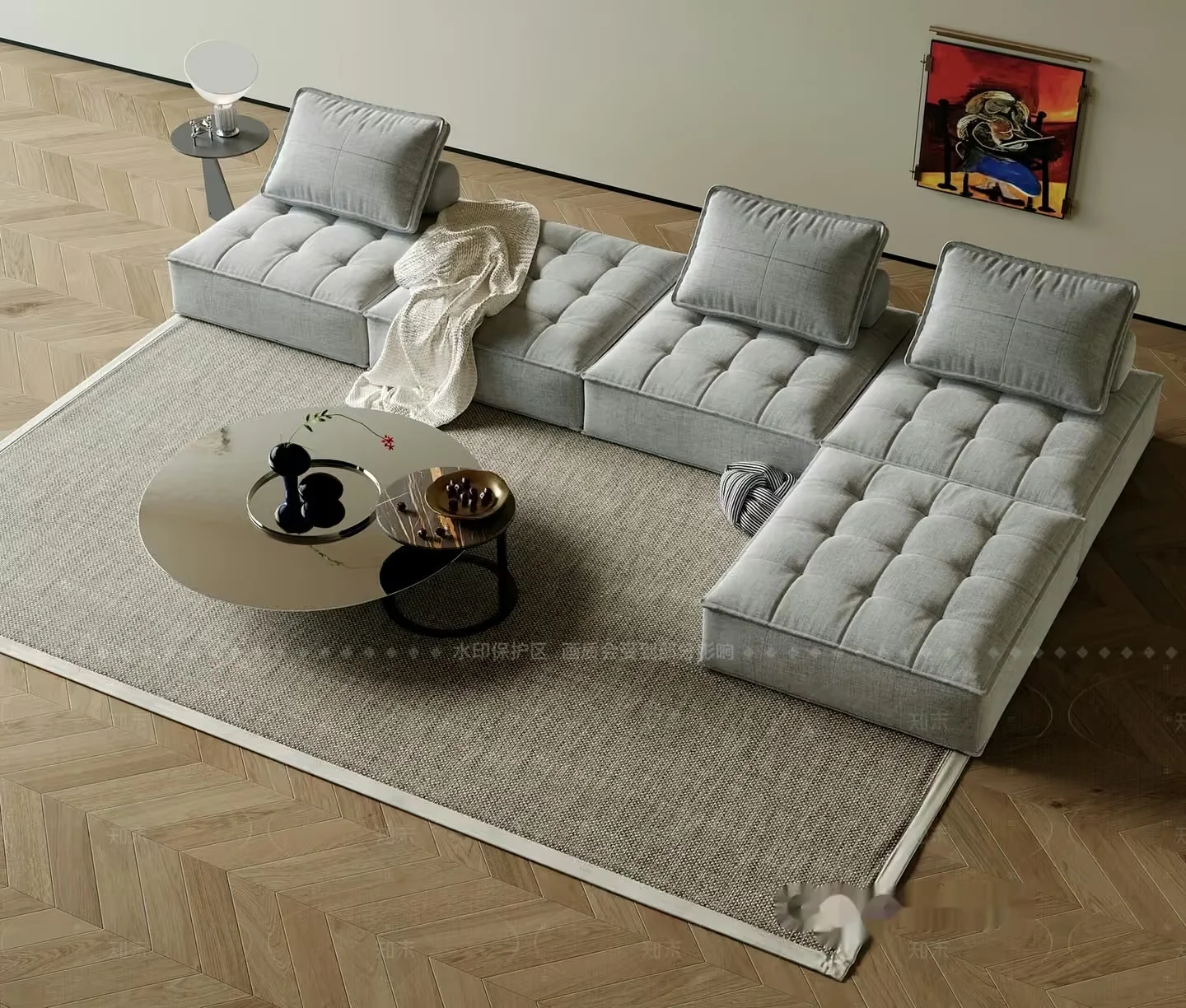 Modern Living Room 3D Model – 12348 – VRAY Render
