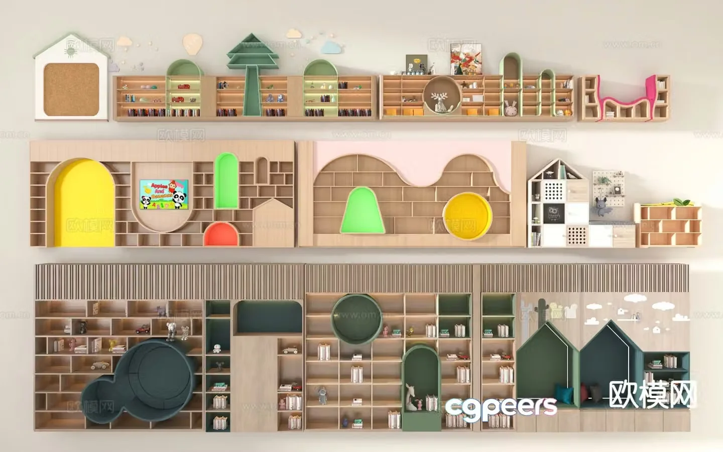 Children’s bookcase kindergarten bookcase bookshelf 3d model