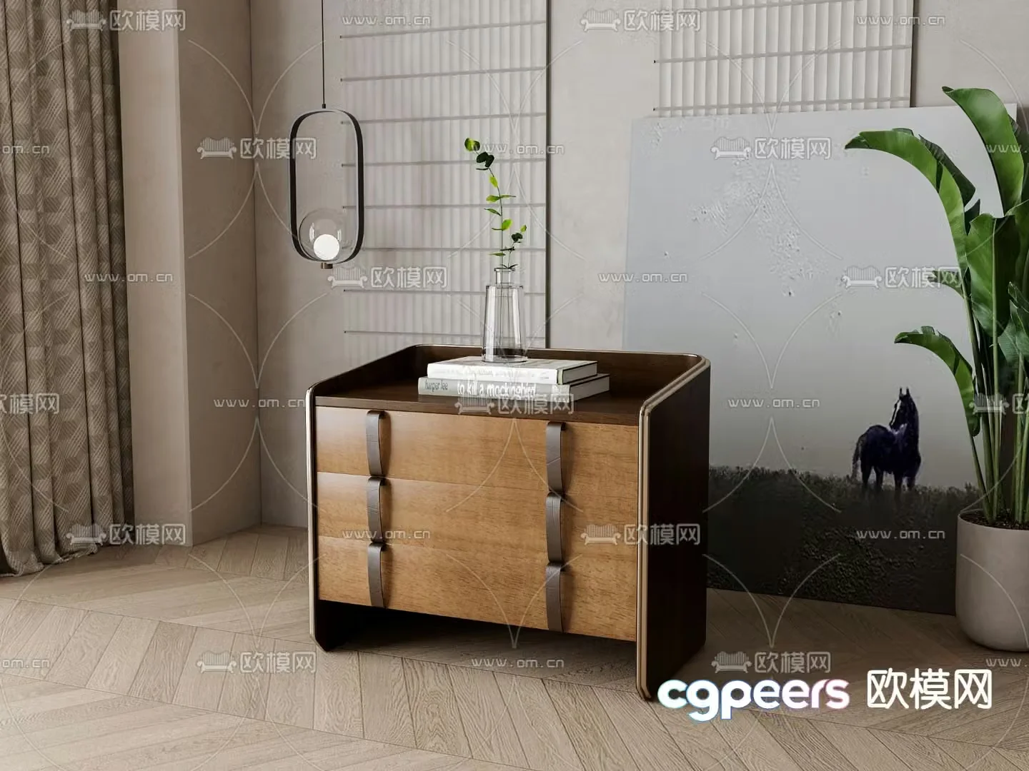 wabi-sabi bedside table 3d model