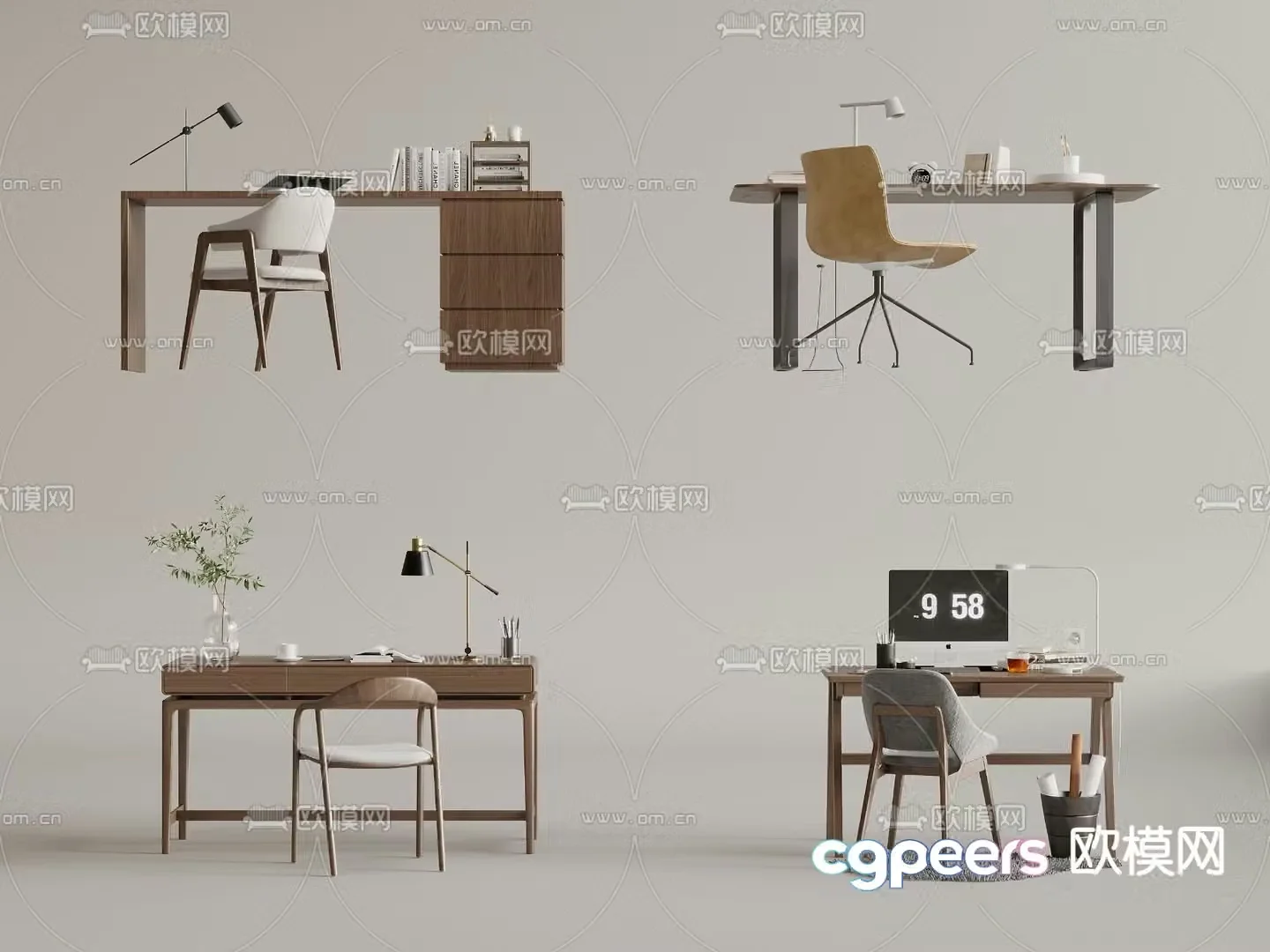 Wabi-sabi desk writing desk 3d model