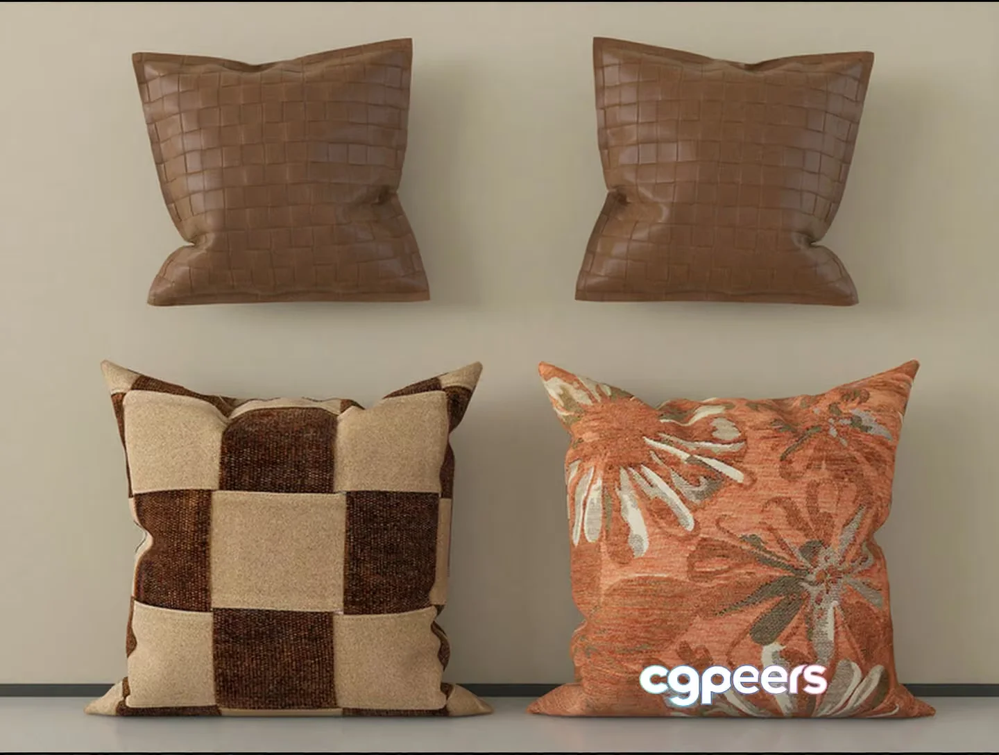 Brown Throw Pillows 3D Model – 16297 – VRAY Render