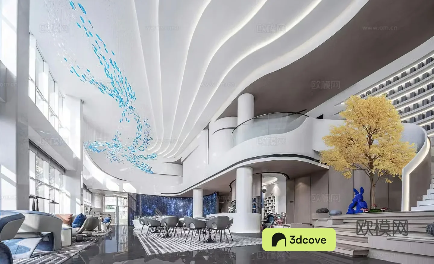 Modern Technology Exhibition Hall Sales Office Sales Department Company Lobby Hall Life Experience Hall