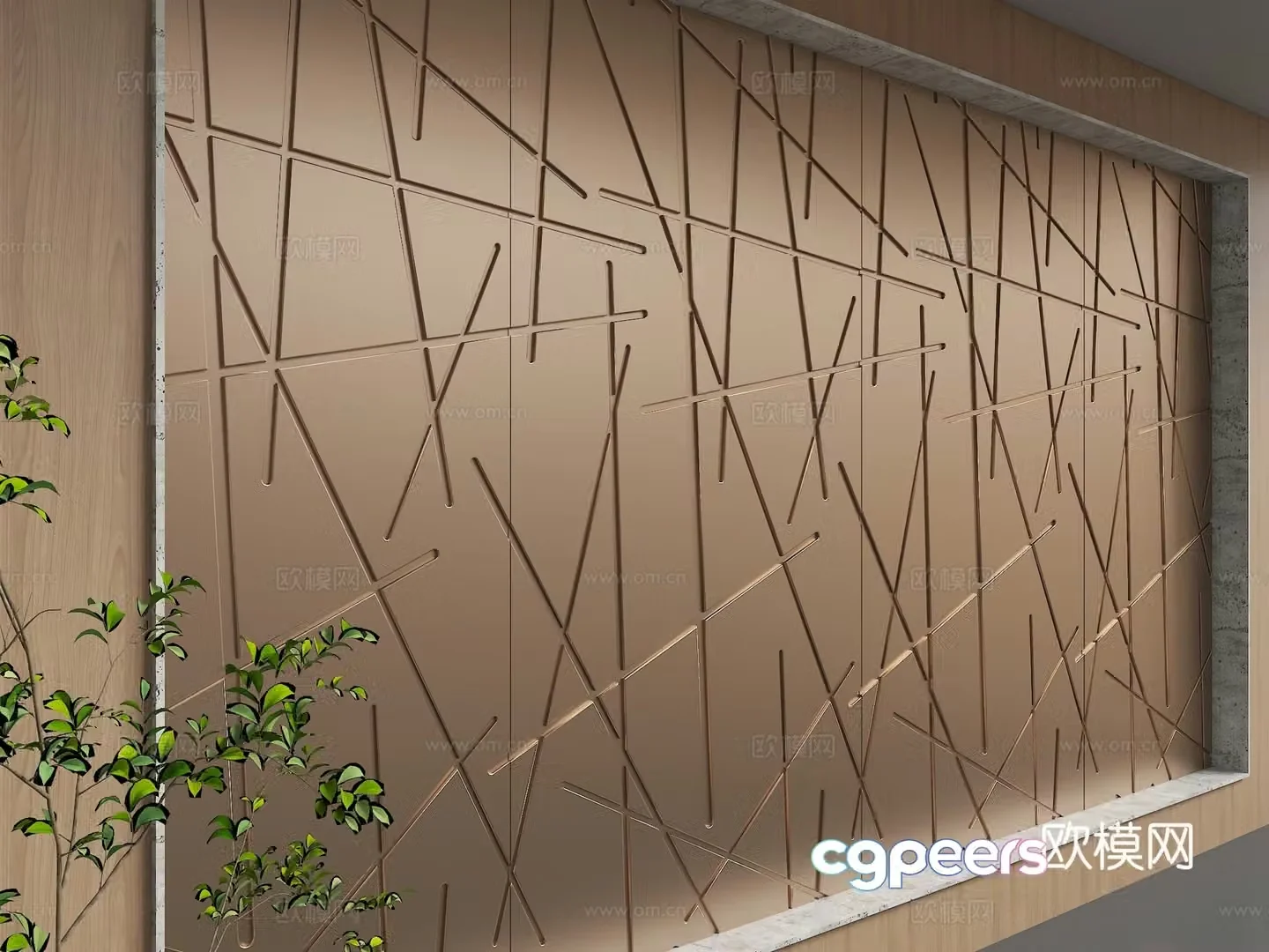 Modern background wall 3d model