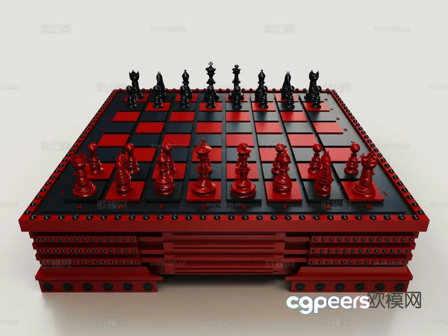 chess table chessboard 3d model
