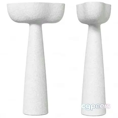 Two White Ceramic Vases 3D Model – 637 – CORONA Render