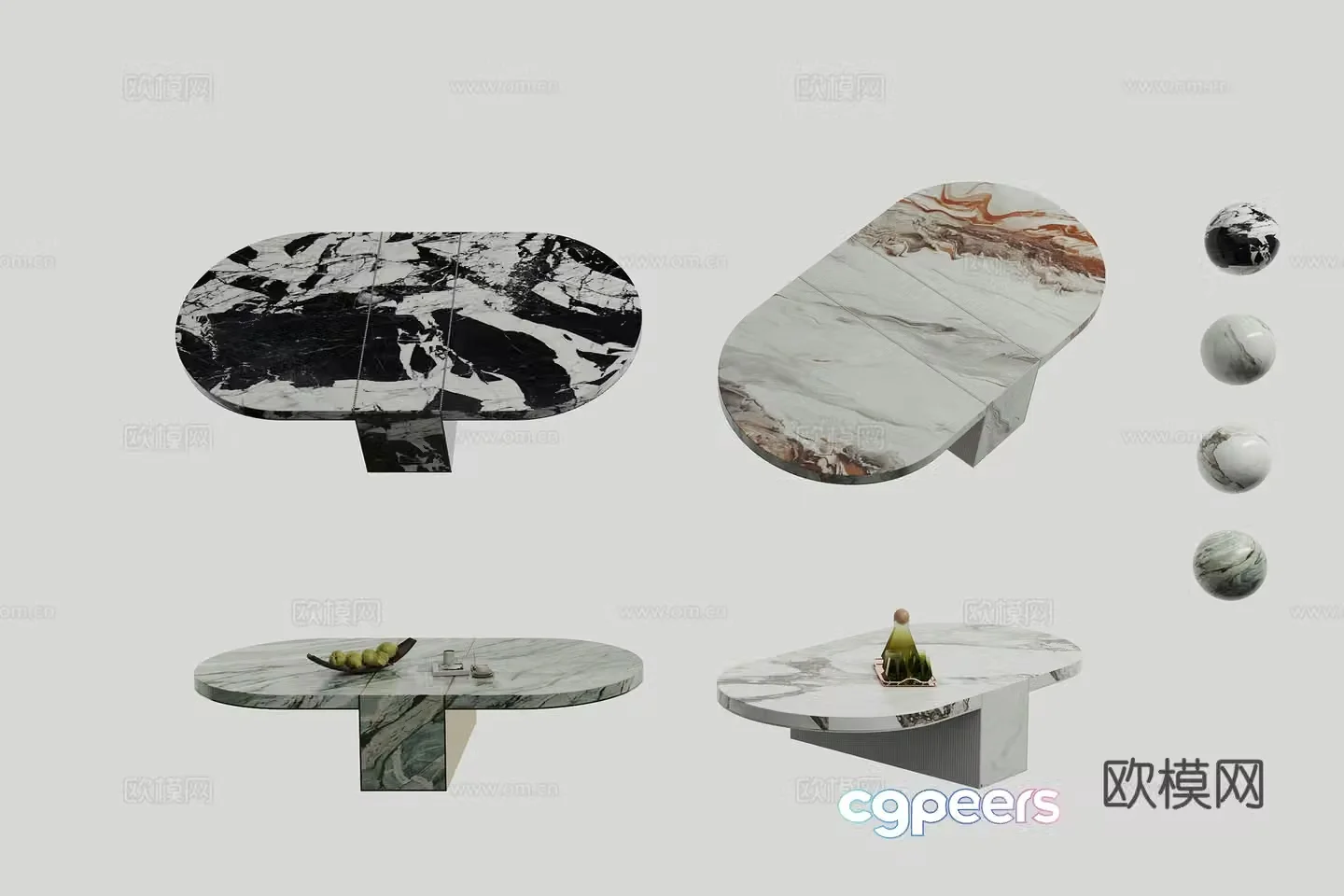 Marble coffee table 3d model