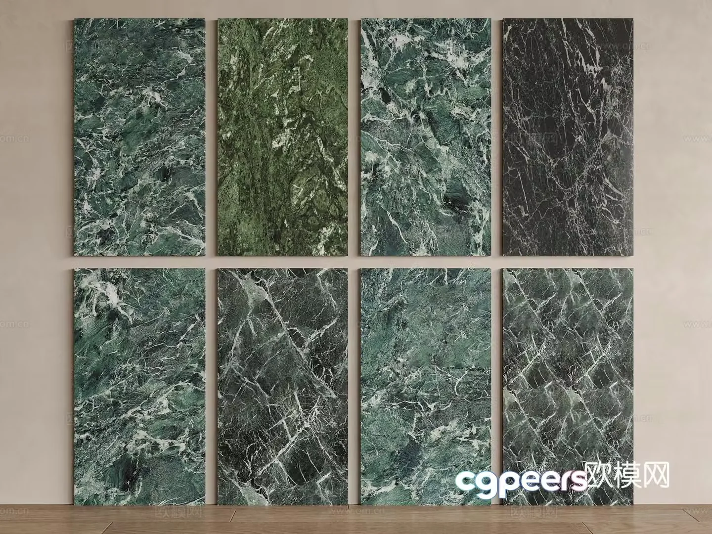 Modern green marble background wall emerald marble Prada green marble Emerald green 3d model