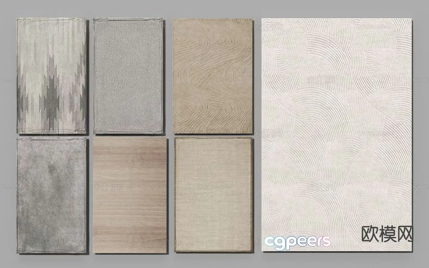 Modern carpet square rug 3d model