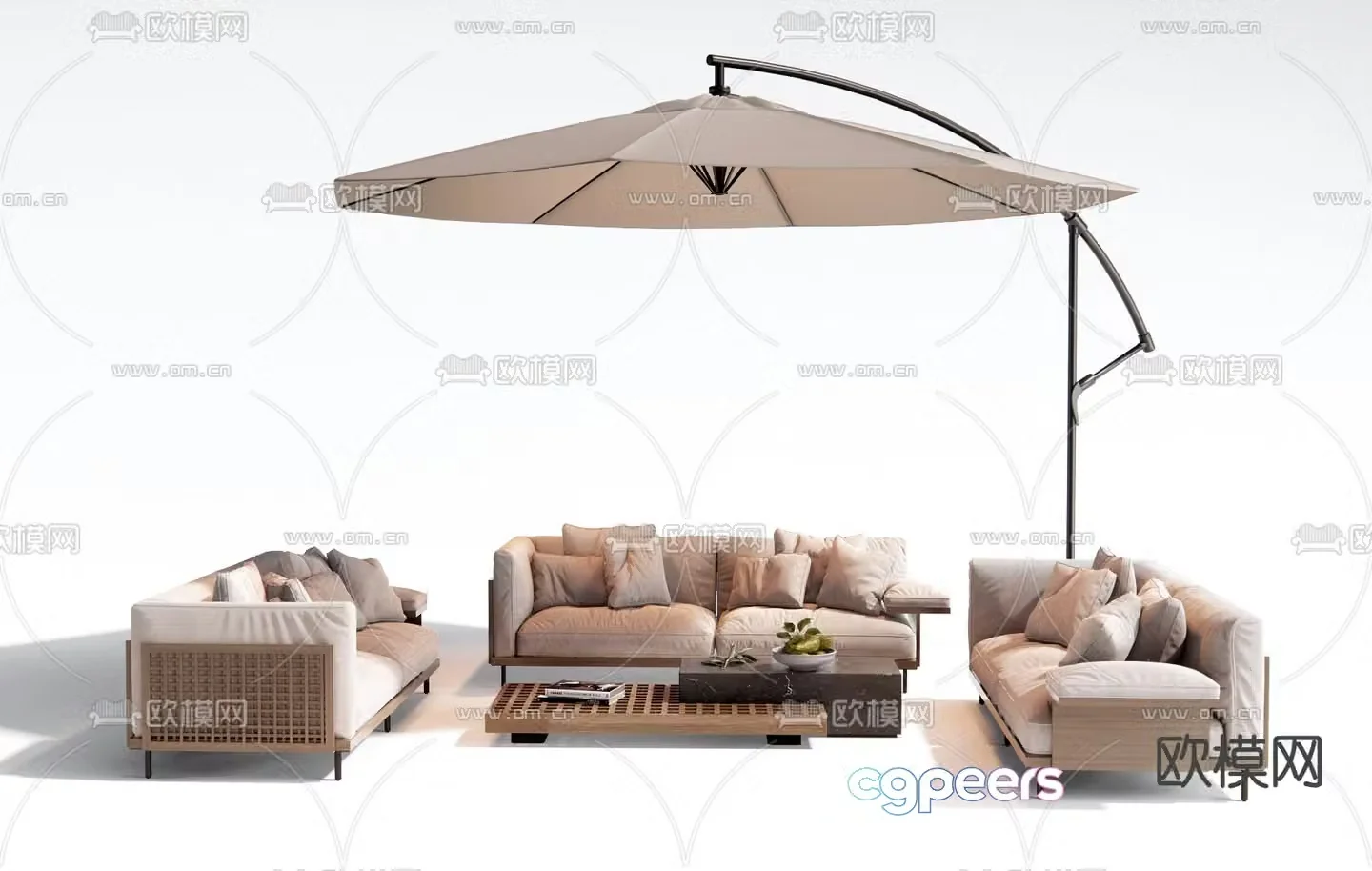 Outdoor sofa modular sofa 3d model