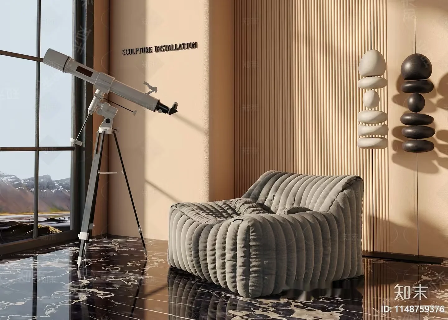 Modern Living Room 3D Model – 2279 – VRAY Render