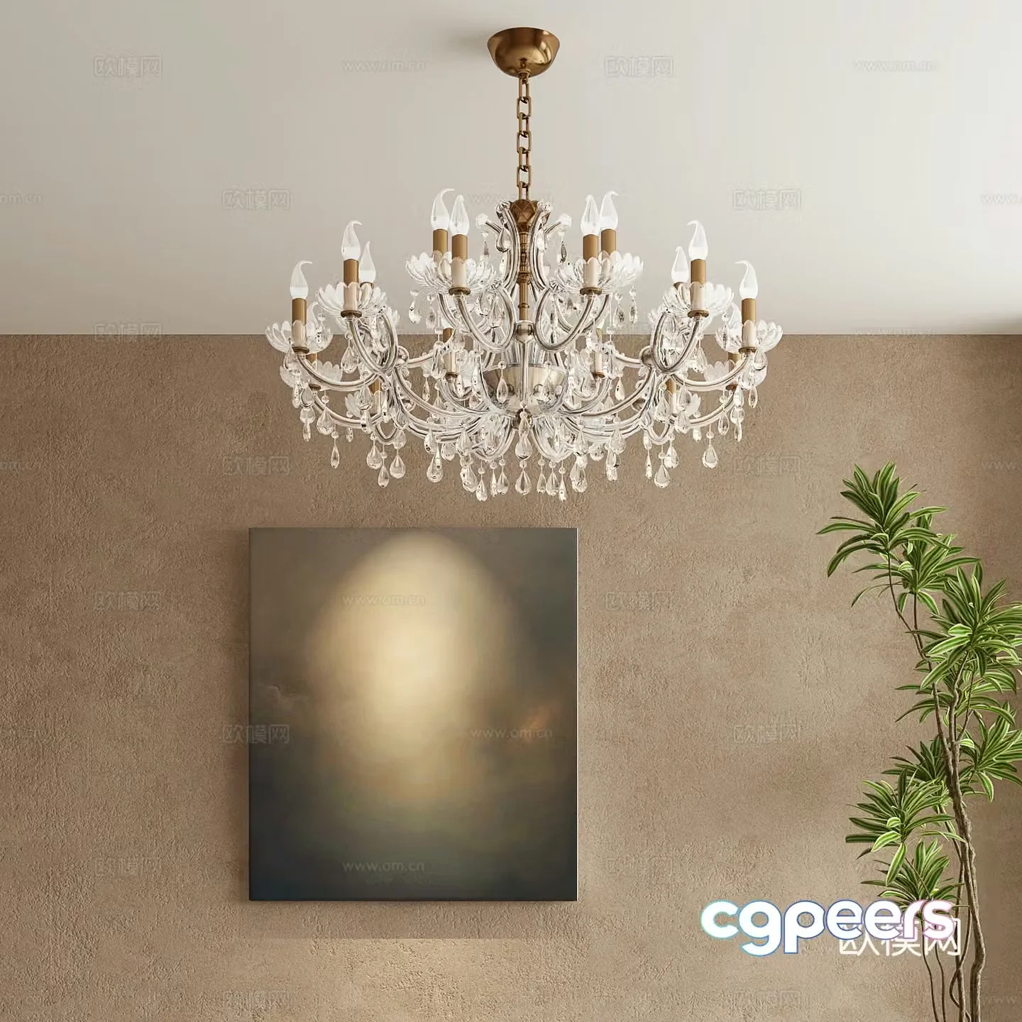 French crystal lamp candlestick lamp 3d model