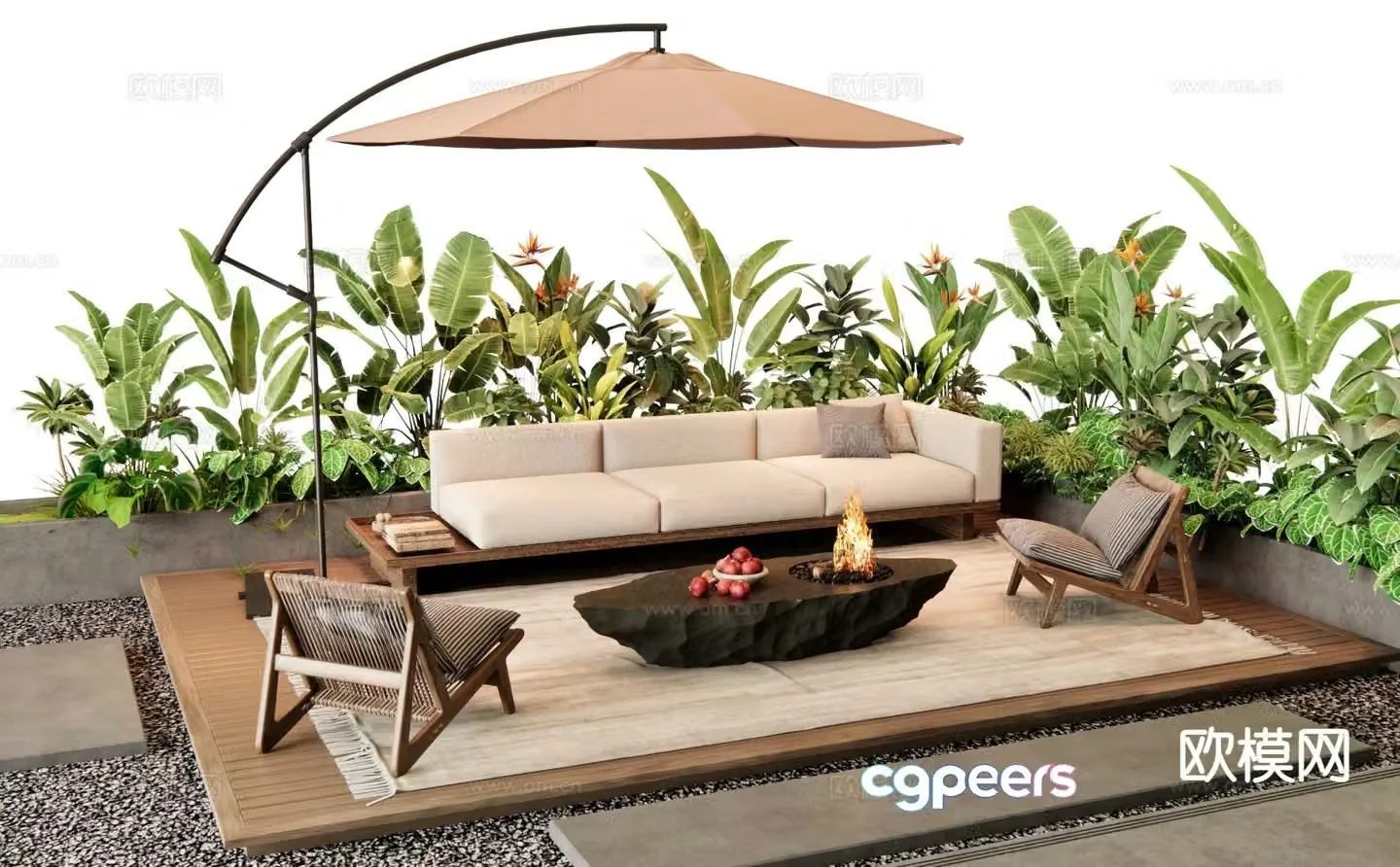 Modern outdoor sofa set 3d model