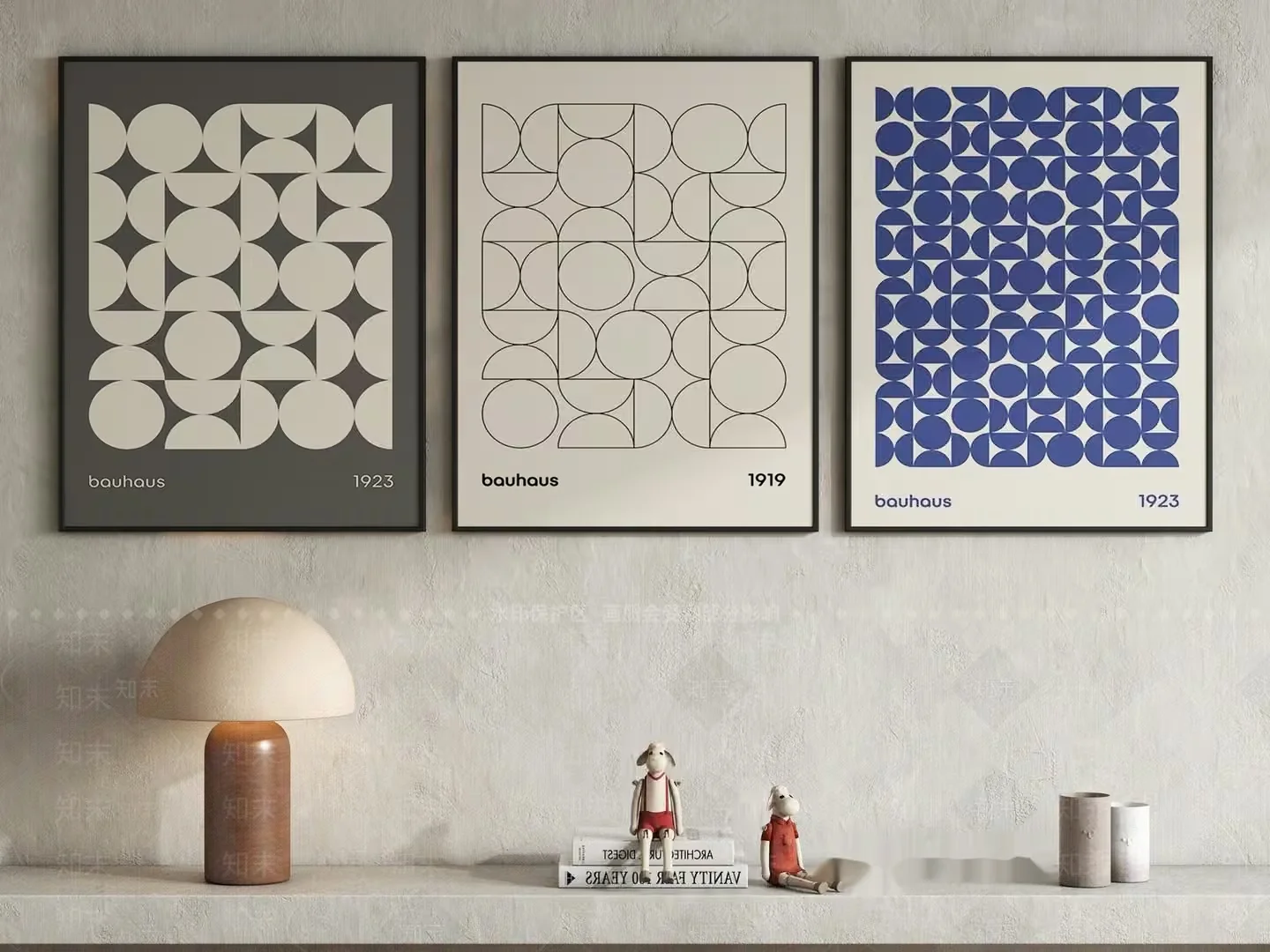 Modern Bauhaus-Inspired Posters 3D Model – 3185 – VRAY Render