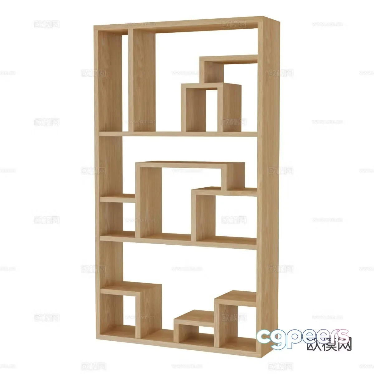 Modern bookcase open bookcase finished bookcase 3d model
