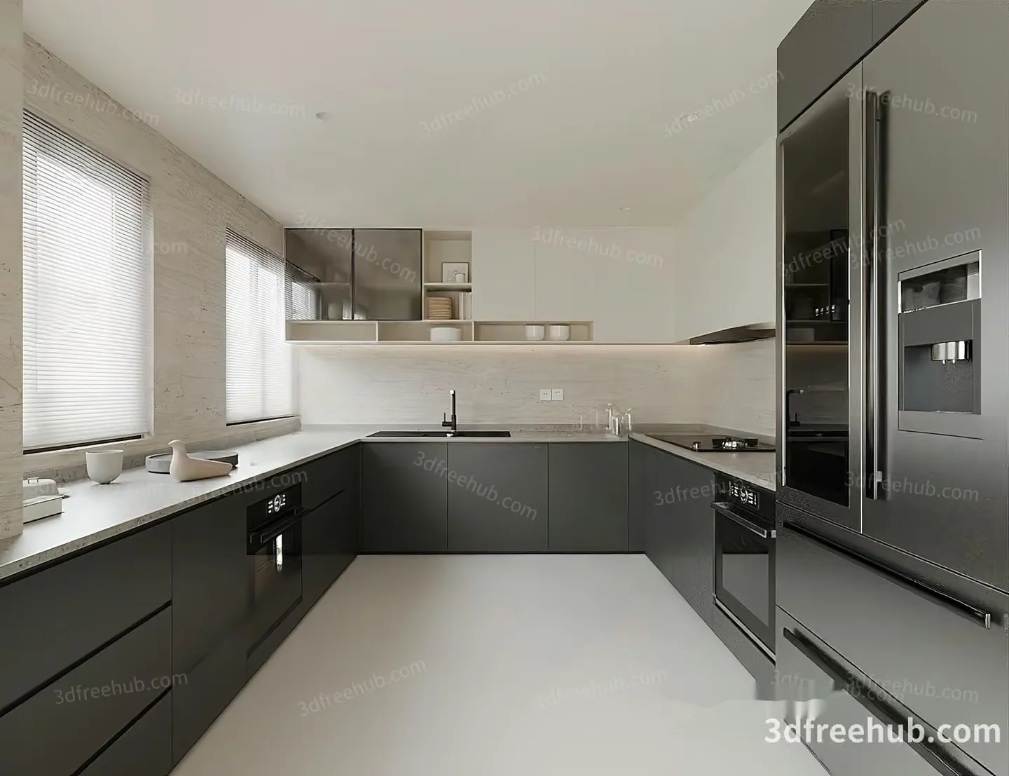 Modern Kitchen 3D Model – 22199 – VRAY Render