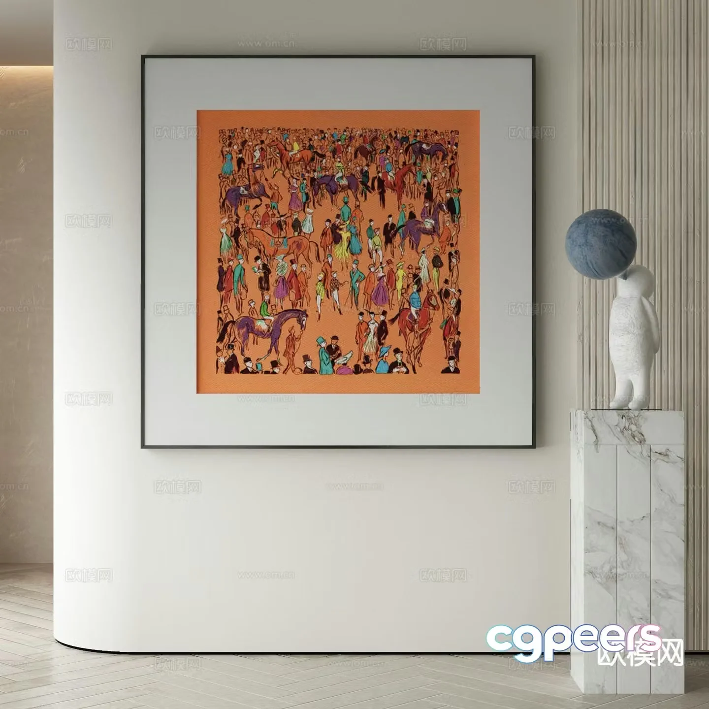 Modern art painting decorative painting 3d model