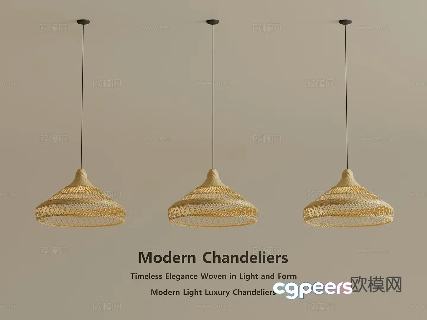 Middle Ages Wasabi Chandelier Decorative Chandelier Art Chandelier Rattan Chandelier Restaurant Chandelier 3D Model