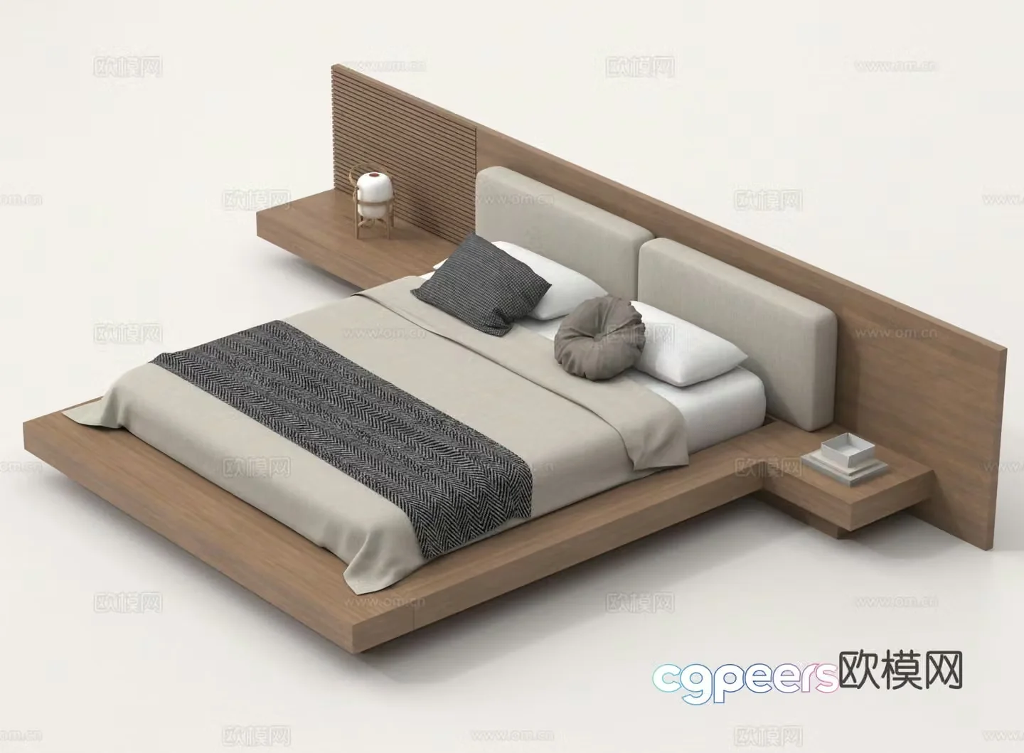 Modern double bed 3d model