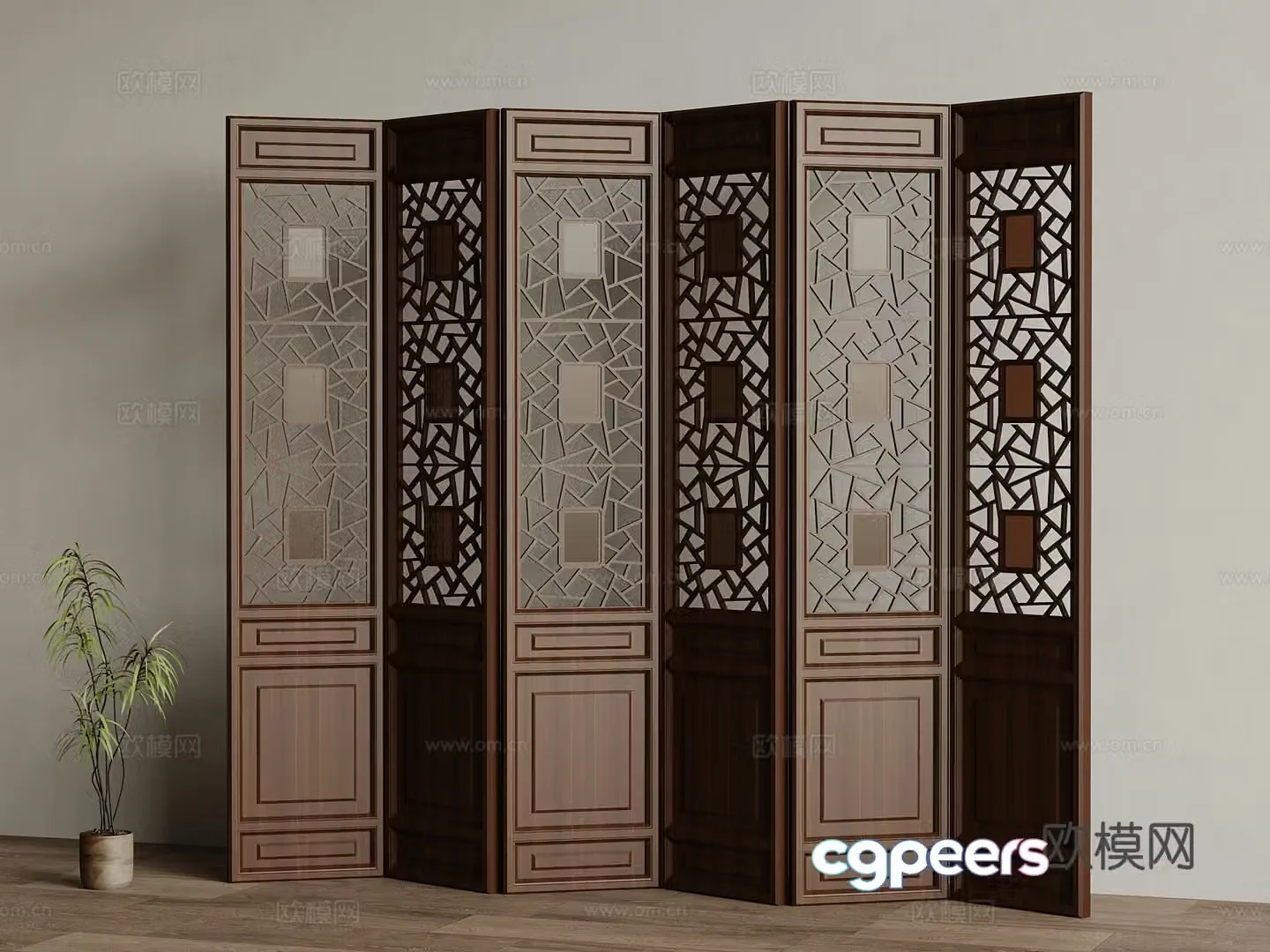 New Chinese screen 3D model