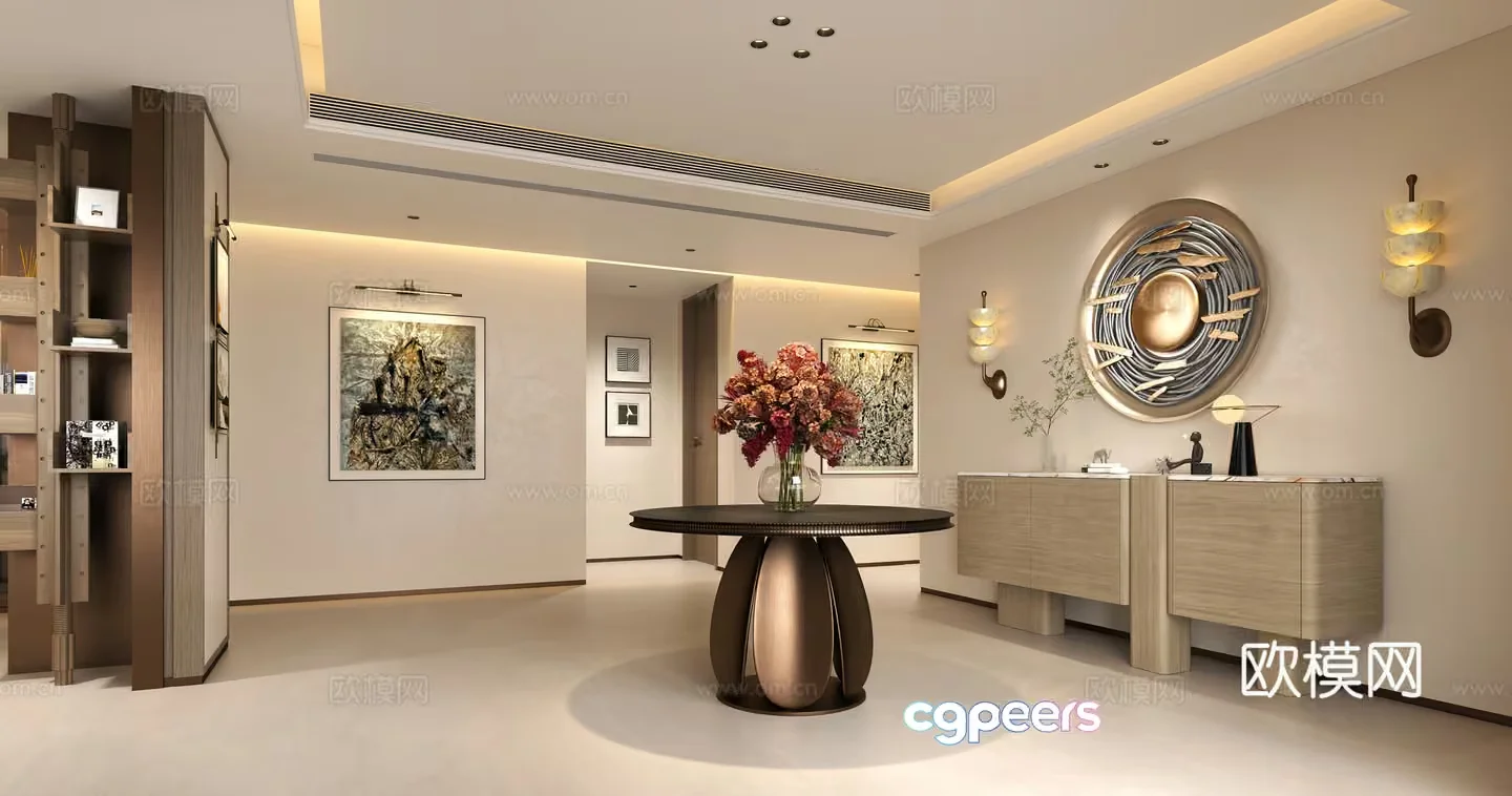 Modern Living Room 3D Model – 4303 – VRAY Render