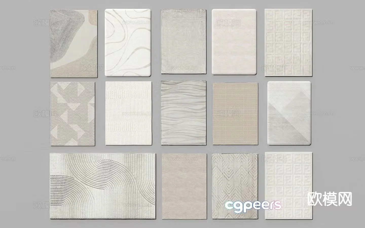 Modern carpet square rug 3d model