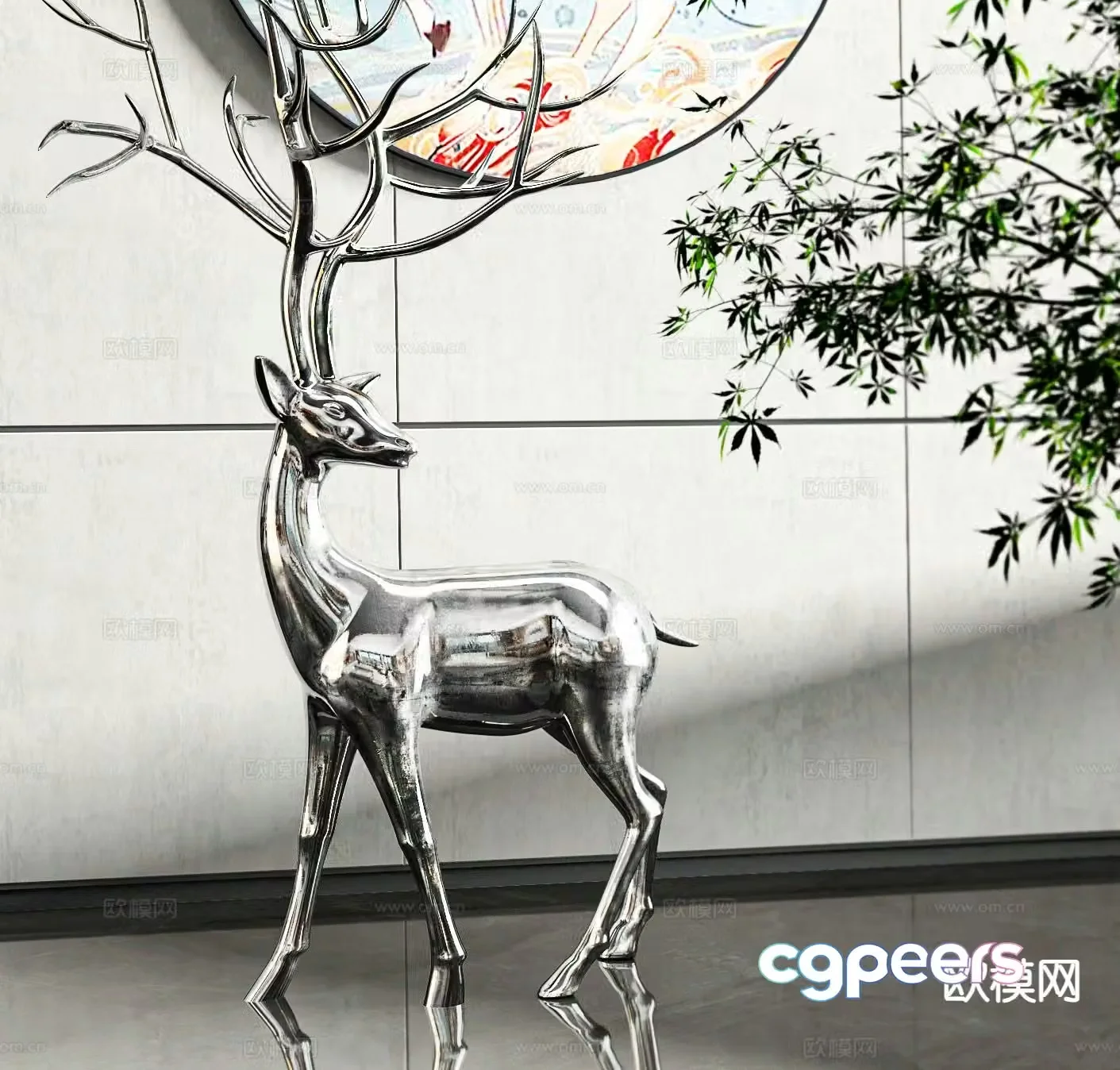 Modern deer sculpture 3d model
