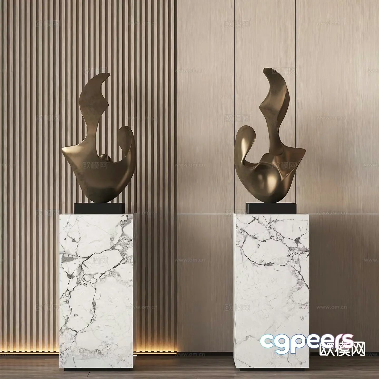 Modern abstract sculpture ornament 3d model