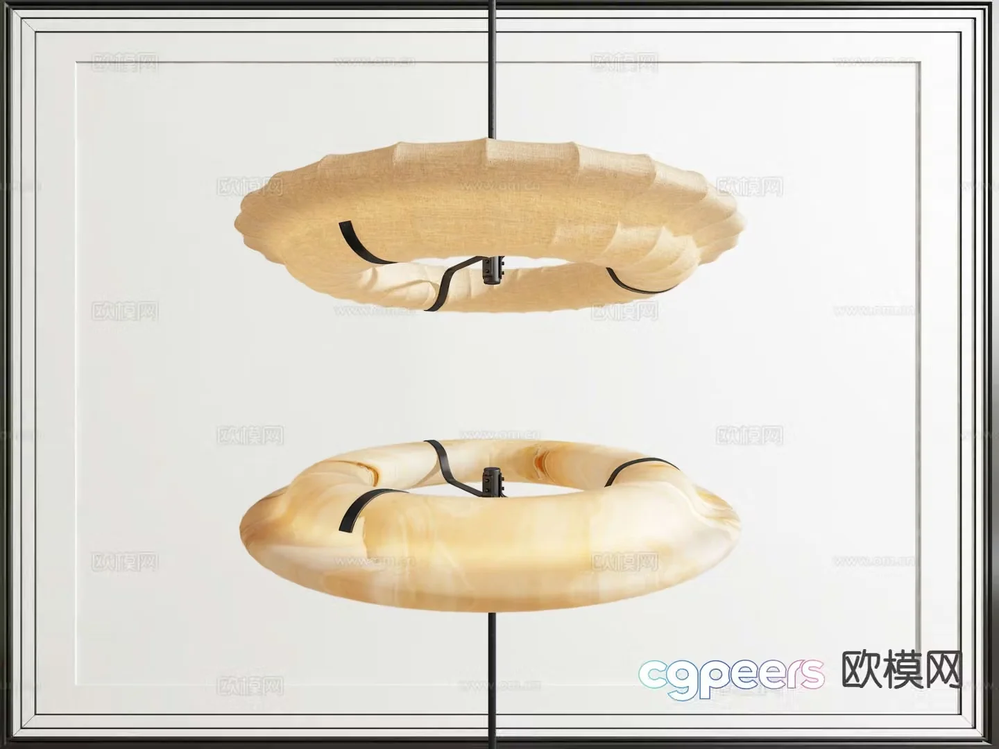 New Chinese style round chandelier 3d model