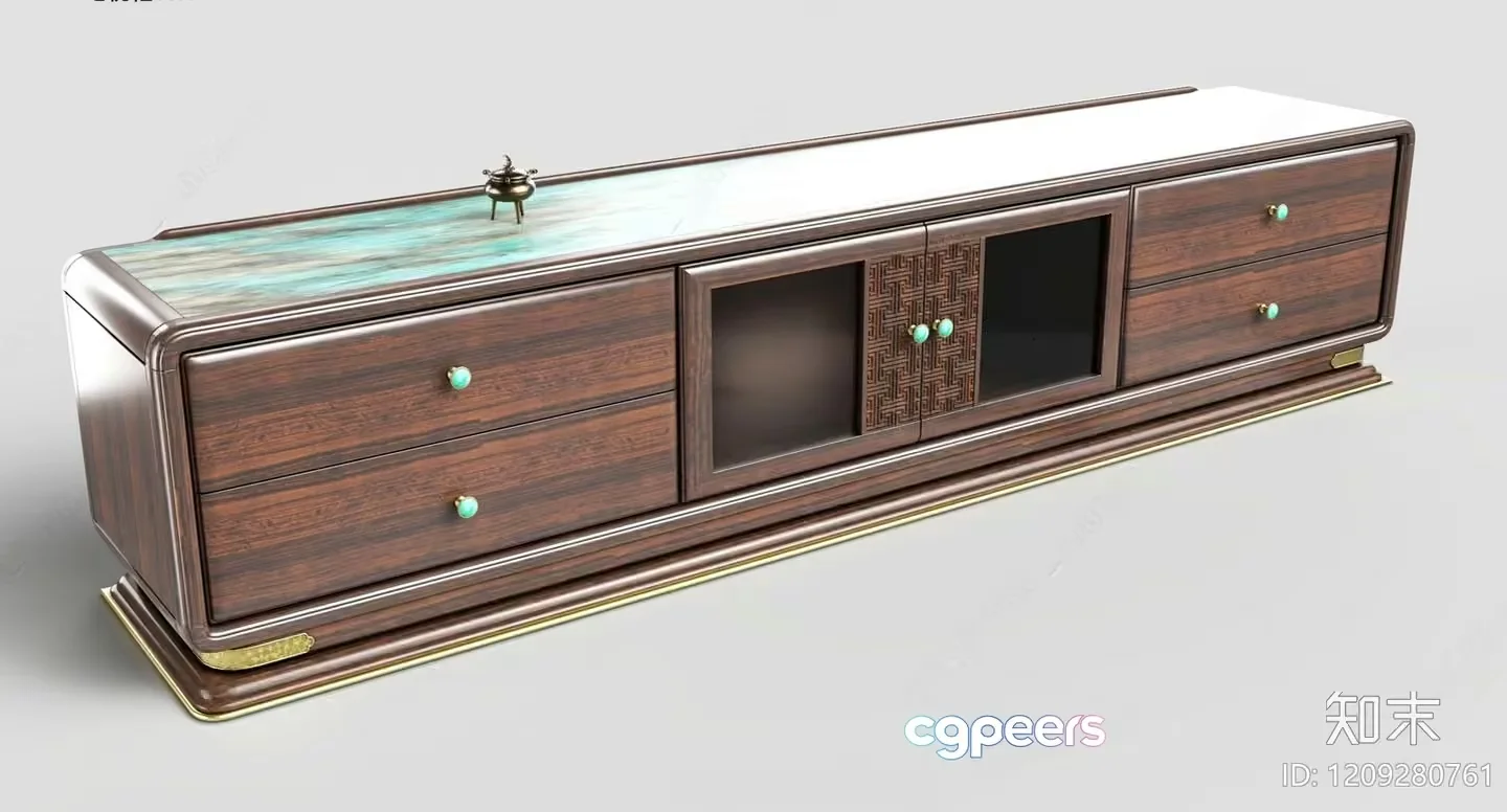 Wooden Dresser With Drawers 3D Model – 22558 – VRAY Render