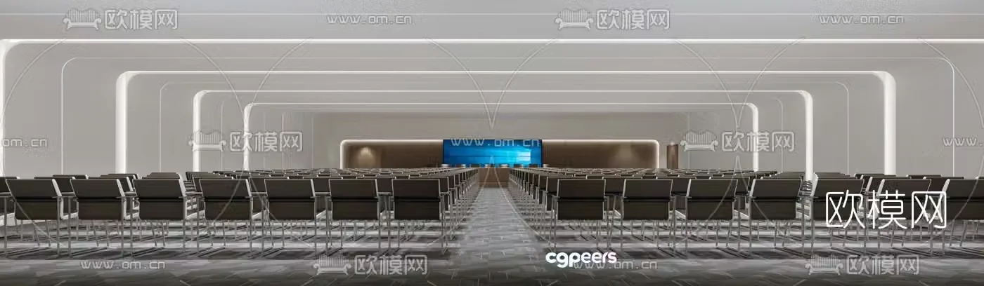 Modern hotel conference hall lecture hall 3d model