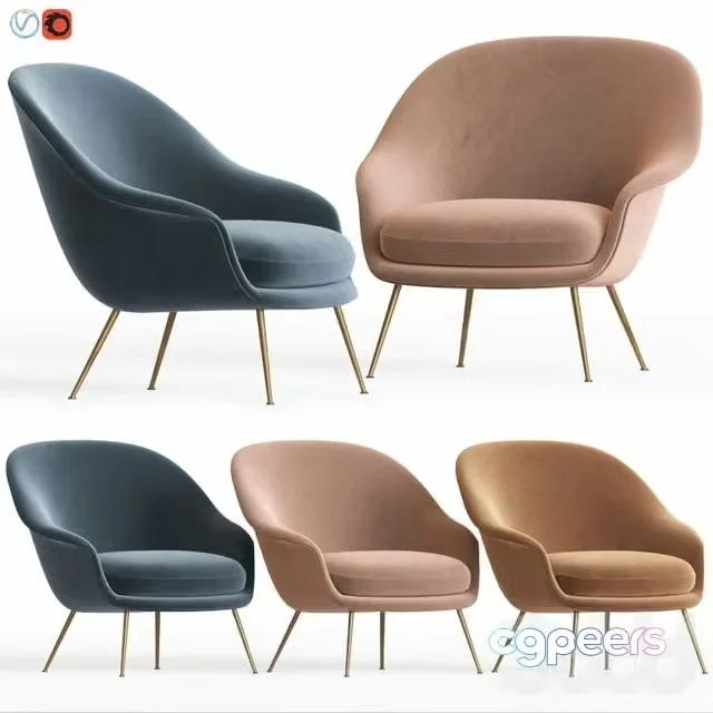 3ds Max Free – Bat Lounge Chair By Gubi