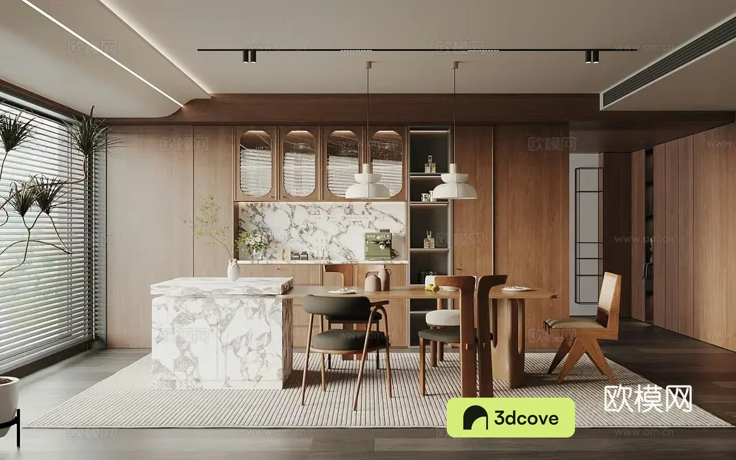 Wasabi Middle Style Island Restaurant Wasabi Wind Island Restaurant Medium Style Island Restaurant 3D Model