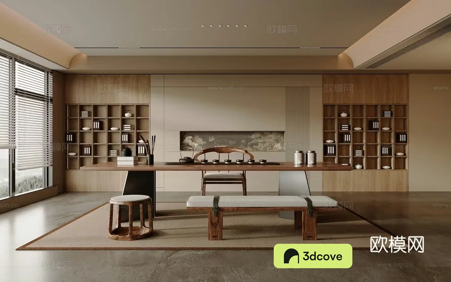 Solid wood tea table and chair combination large table and tea table tea set supplies decorative tea cabinet solid wood single chair