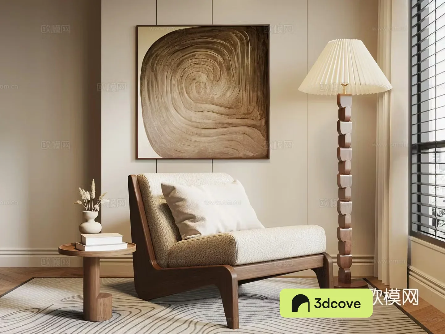 Leisure chair medieval style leisure chair floor lamp drawing
