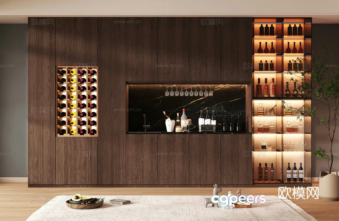 Wine cabinet design Wine cabinet red wine cabinet bar wine cabinet partition wine cabinet 3D model