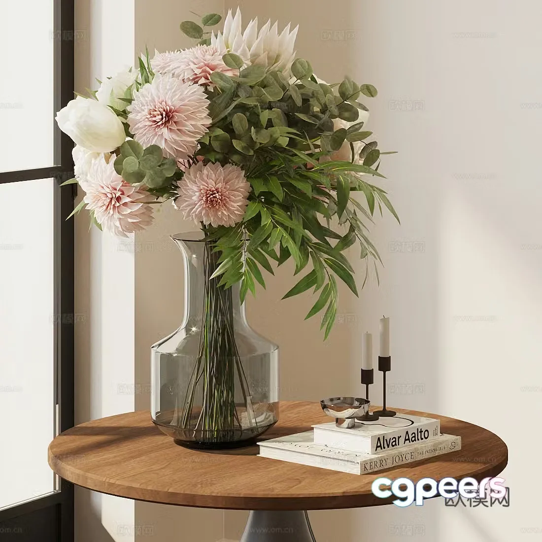 Modern flower potted plants flower ornaments green plant potted plants 3D model