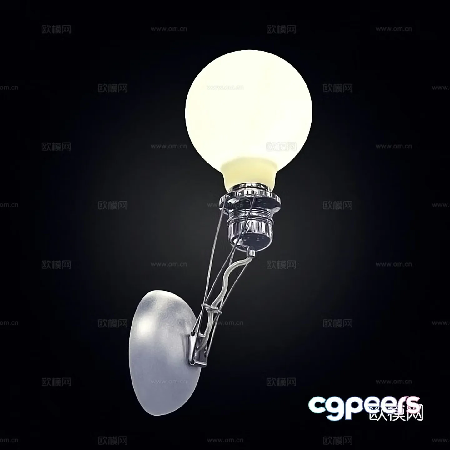 Modern wall lamp metal wall lamp bulb-shaped wall lamp 3d model