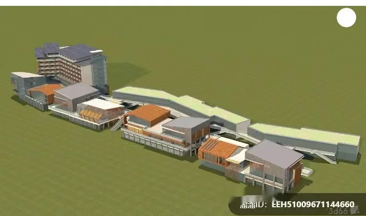 A 3D Model Of A Building Complex 3D Model – 409 – VRAY Render