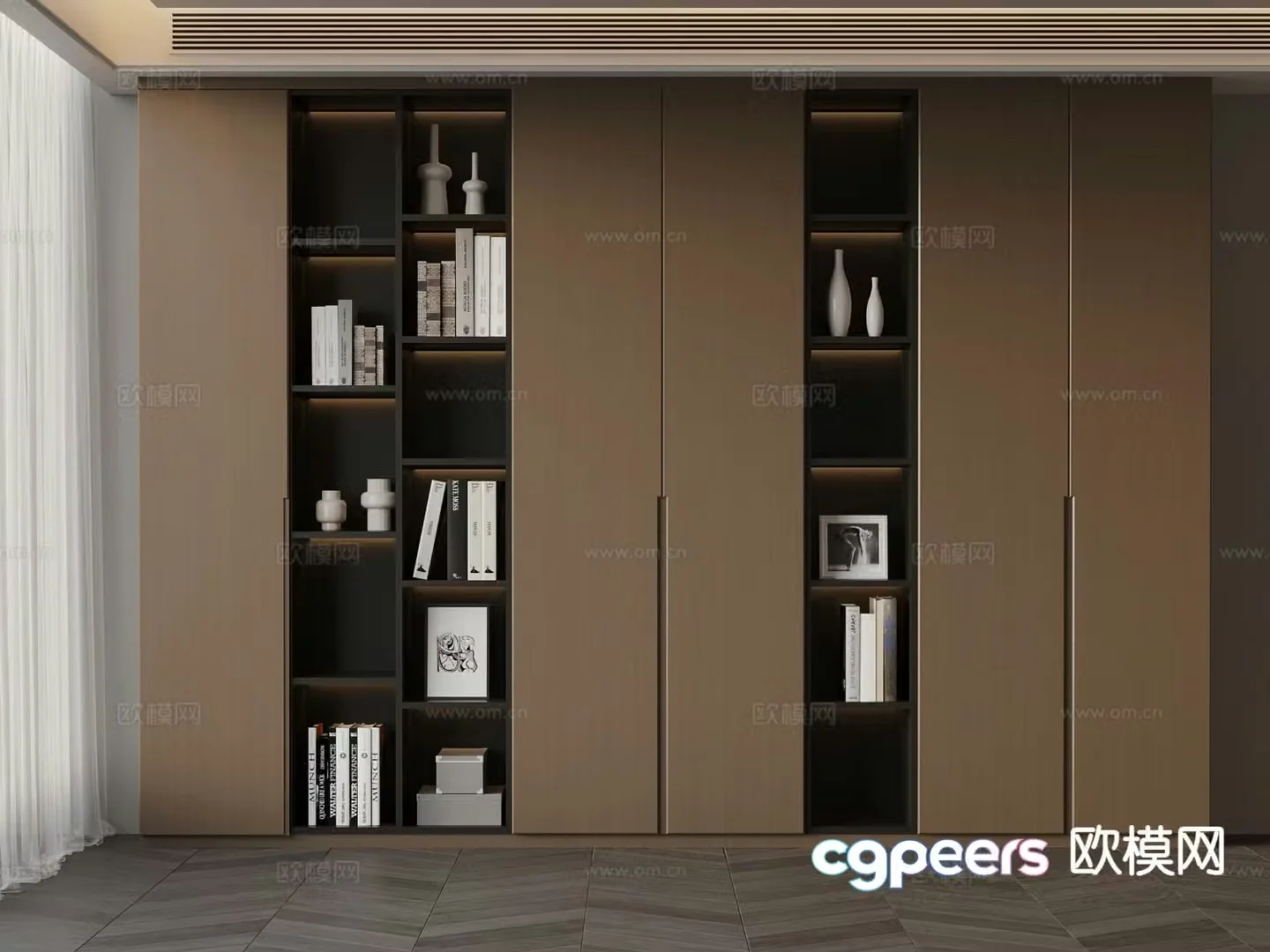 Italian bookcase 3d model