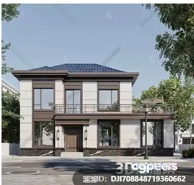 Two-Story House 3D Model – 4560 – VRAY Render