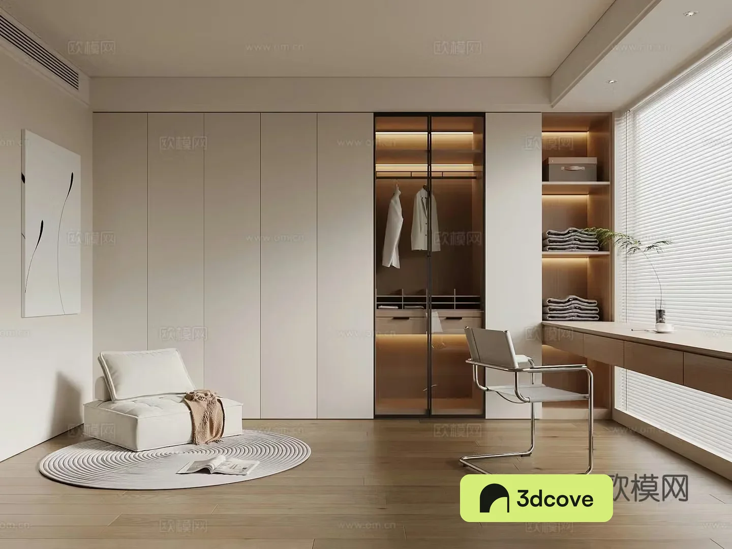 Modern minimalist cloakroom