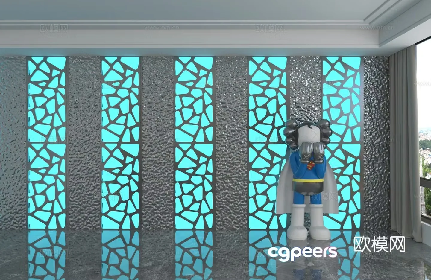 Modern background wall 3d model